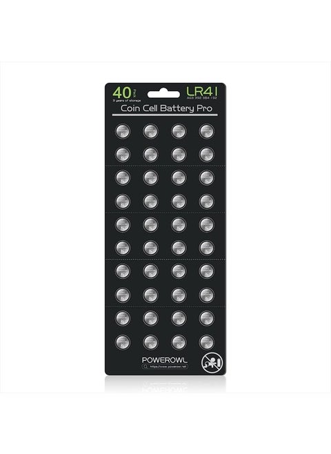 High Capacity LR41 Batteries 40 Pack, AG3 L736 392 384 192 Premium Alkaline Battery 1.5V Button Coin Cell Batteries