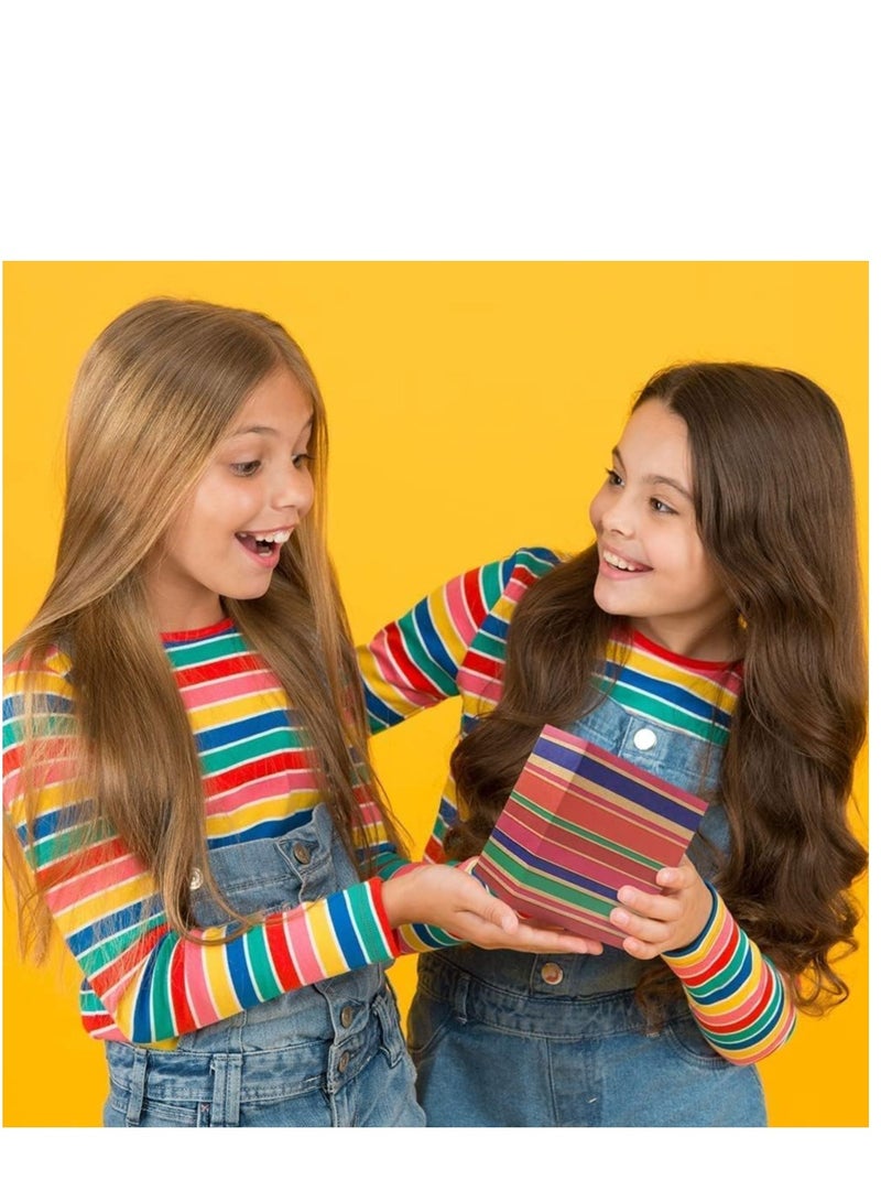 SYOSI Ramadan Gift Wrapping Paper 3 Designs Happy Birthday Rainbow Stripes and Stars with Fluorescent Labels, Jute Rope, Suitable for Christmas NEW Year All Gift Packaging Occasions - Image 3