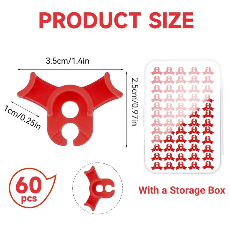 linastu 60PCS Plant Training Clips, 90 Degrees Bud Trainer Clips Low Stress Training Clips Bud Bender for Plant Gardening (Red) - Image 2