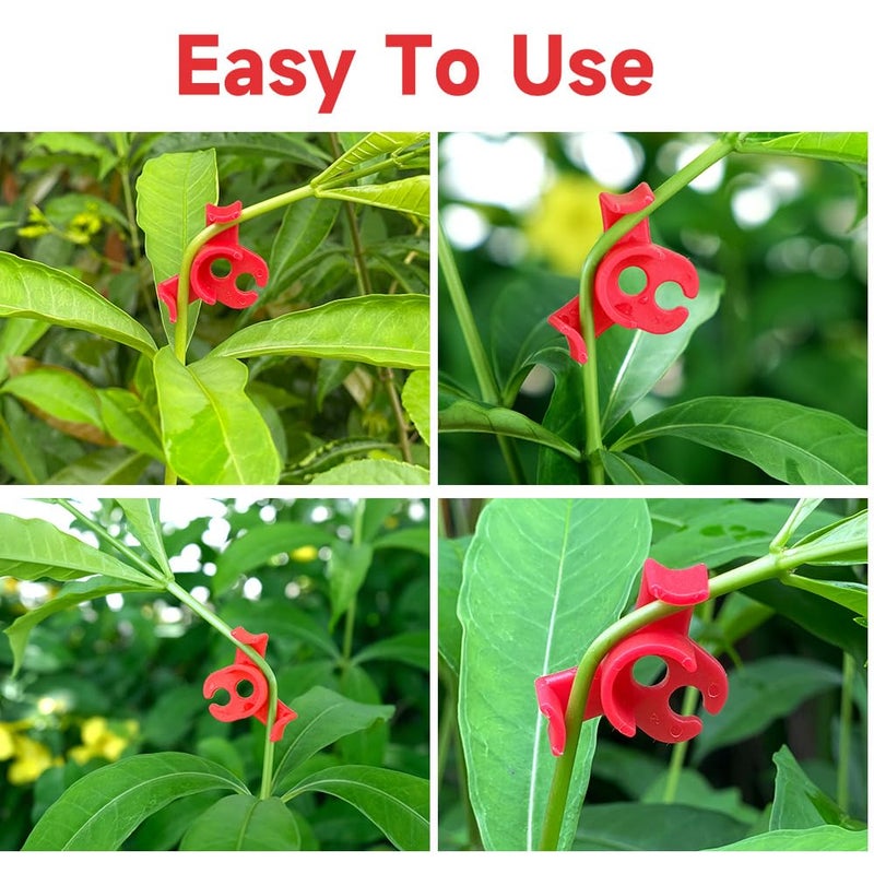 linastu 60PCS Plant Training Clips, 90 Degrees Bud Trainer Clips Low Stress Training Clips Bud Bender for Plant Gardening (Red) - Image 4