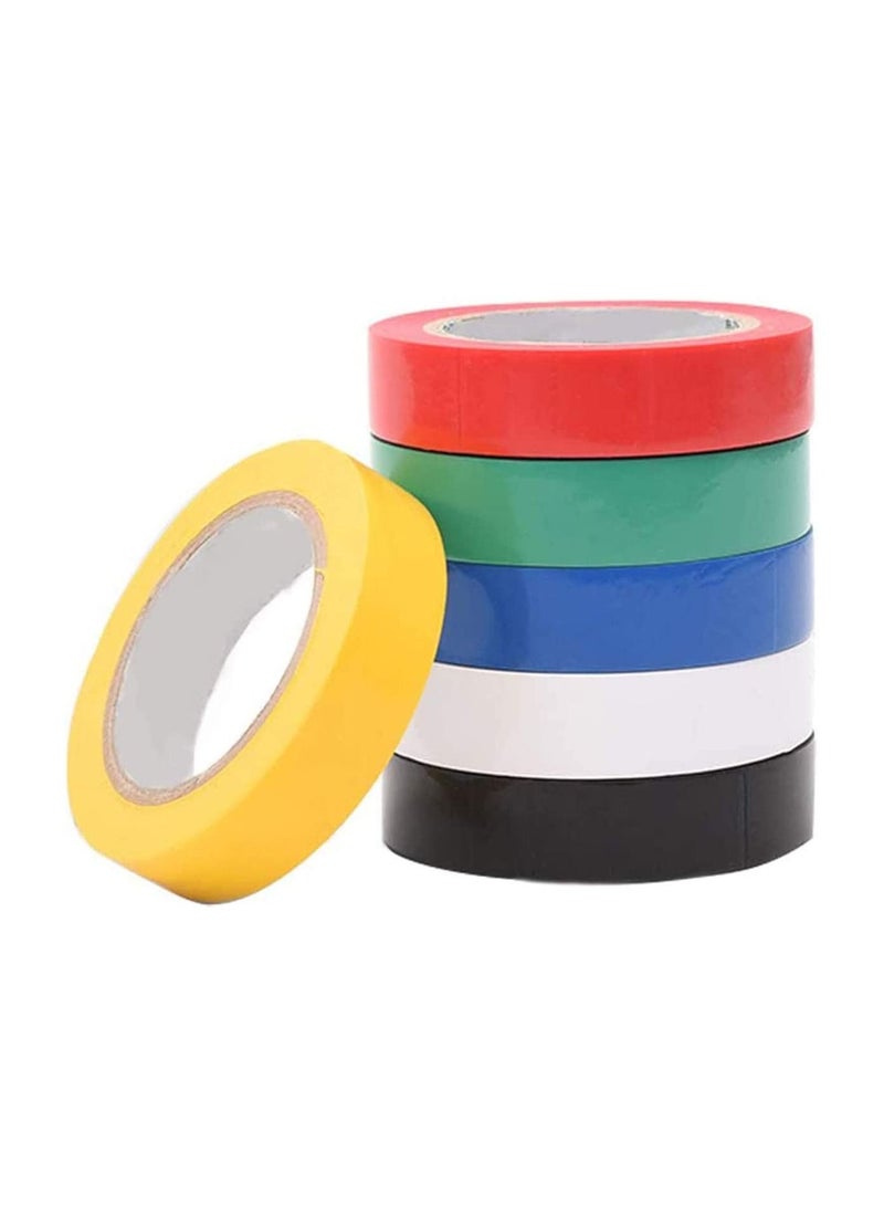 SYOSI Insulation Tape 6 Pack Mixed Colour 15mm x 18mm Electrical Tape PVC Tape Adhesive Gaffer Tape Suitable for Cable Insulation - Image 4