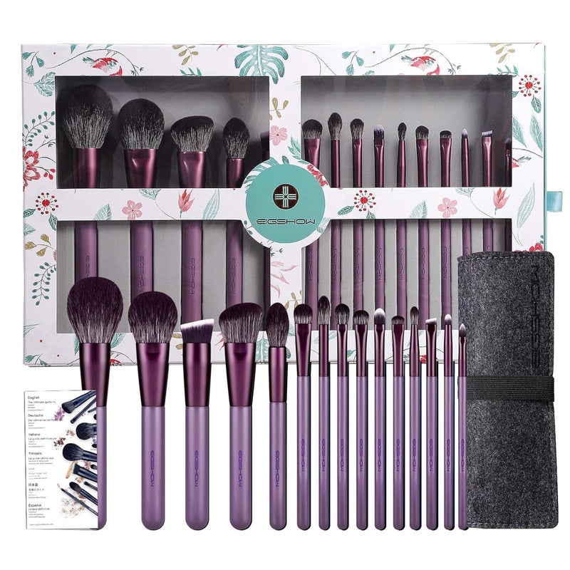 EIGSHOW Makeup Brush Set EIGSHOW Professional Makeup Brushes Kit Foundation Powder Concealers Eye Shadows Makeup 15 Piece for Eye Face Liquid Cream Cosmetics Brushes Kit GIFT PURPLE - Image 1