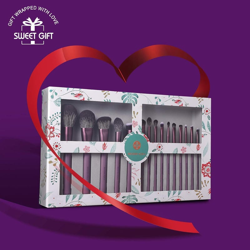 EIGSHOW Makeup Brush Set EIGSHOW Professional Makeup Brushes Kit Foundation Powder Concealers Eye Shadows Makeup 15 Piece for Eye Face Liquid Cream Cosmetics Brushes Kit GIFT PURPLE - Image 2