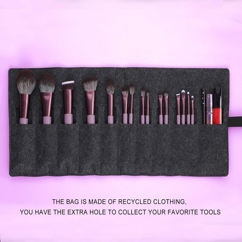 EIGSHOW Makeup Brush Set EIGSHOW Professional Makeup Brushes Kit Foundation Powder Concealers Eye Shadows Makeup 15 Piece for Eye Face Liquid Cream Cosmetics Brushes Kit GIFT PURPLE - Image 5