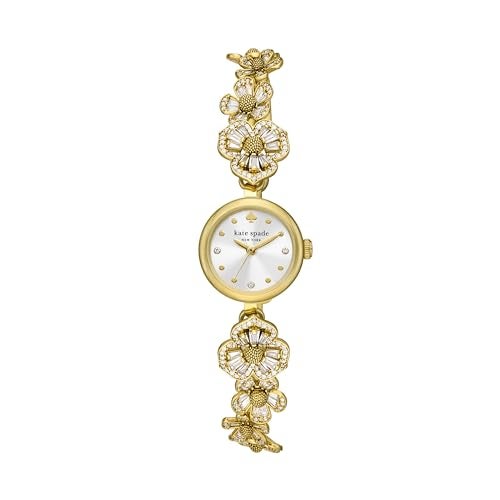 Kate Spade New York Women's Monroe Floral Gold-Tone Stainless Steel Bracelet Watch - Image 1