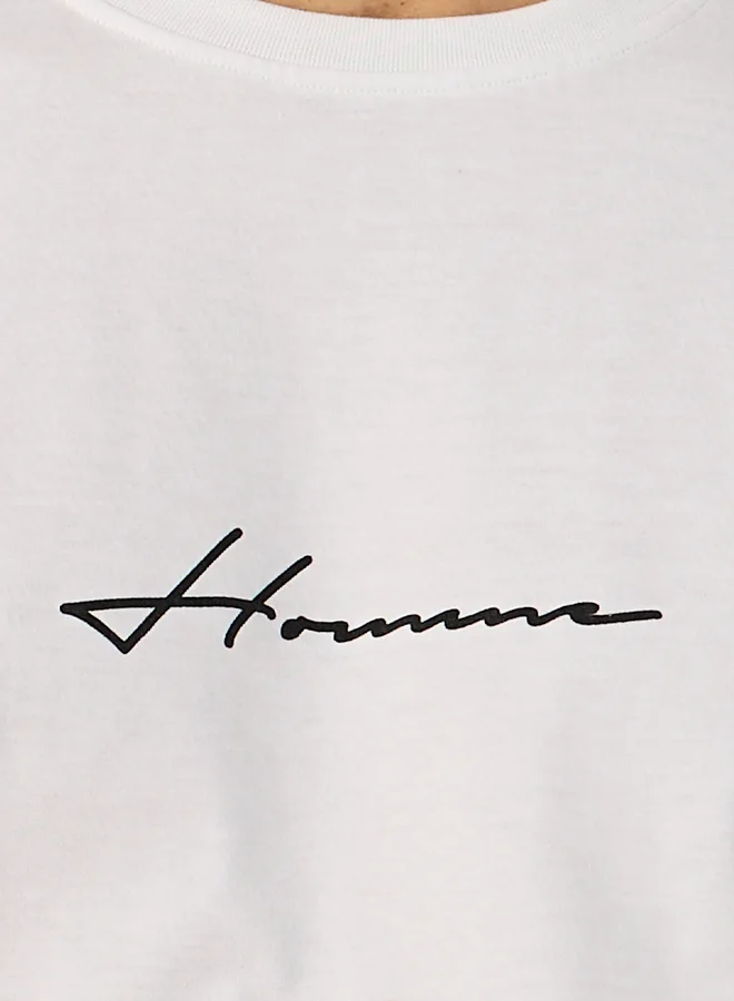 Styli Minimal Print Short Sleeves Regular Fit T-Shirt
