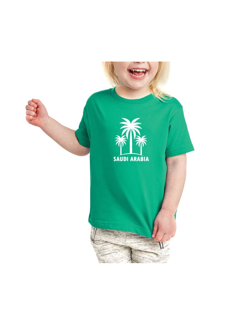 Saudi National Day T Shirt for Girls, Cap, Badge, Flag Set Celebrate Pakistan Saudi National Day with this Kids Combo Pack in Style - Image 3