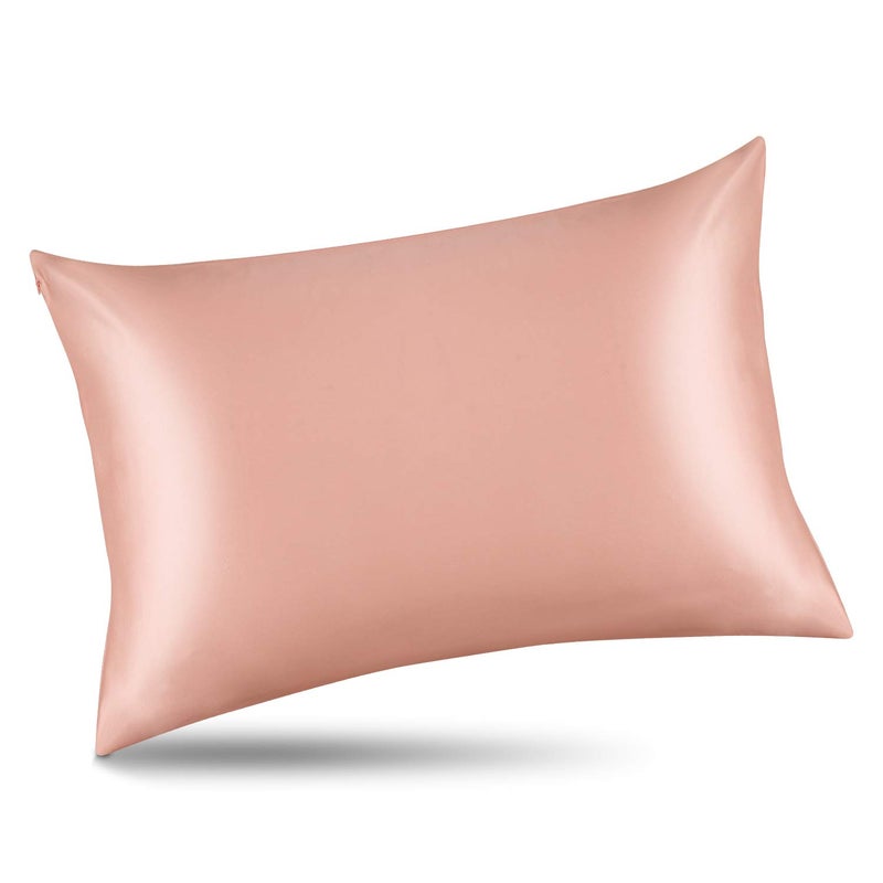 ALASKA BEAR Natural Silk Pillowcase, Hypoallergenic, 19 Momme, 600 Thread Count 100 Percent Mulberry Silk, Queen Size with Hidden Zipper (1, Dusty Pink) - Image 2