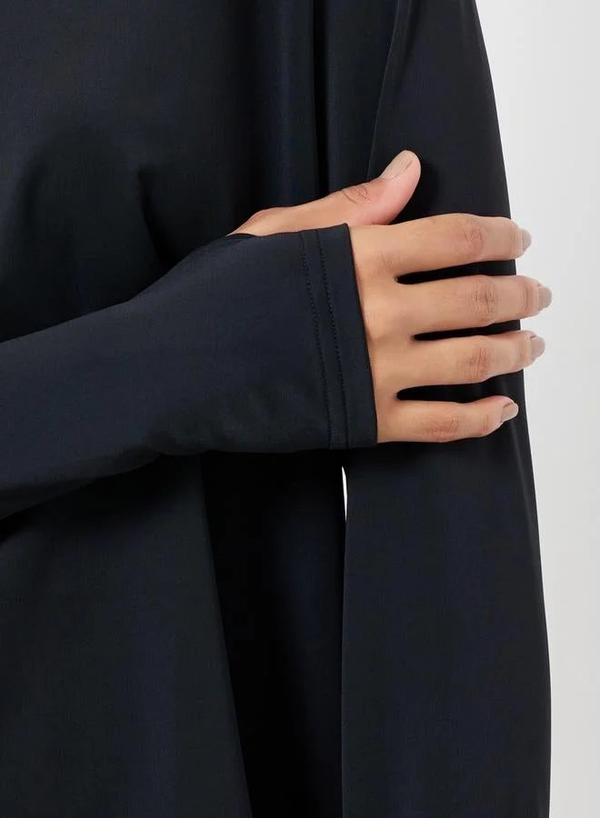 Styli Active  Back Texture Peep Detail Long Sleeve Top for Women | Best Price UAE