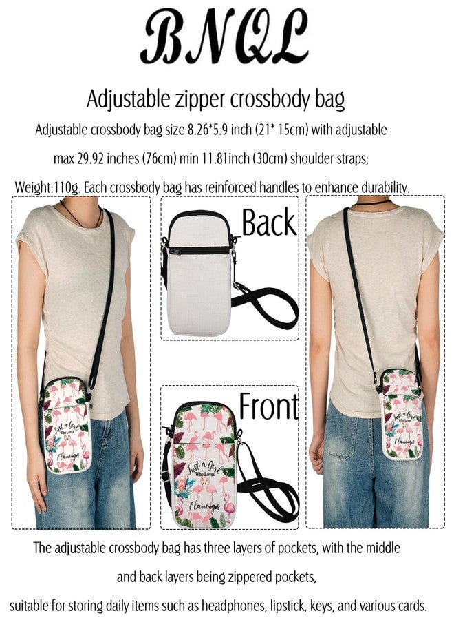 BNQL Flamingo Crossbody Bag - Canvas Cell Phone Purse for Flamingo Lovers - Image 5