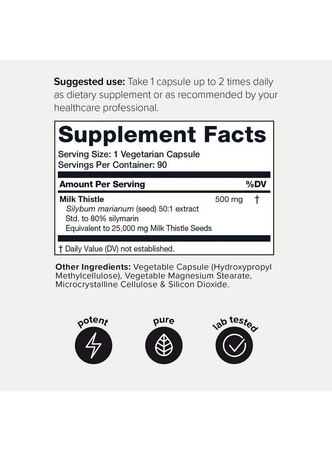 Toniiq Ultra High Strength Milk Thistle Capsules 25000Mg 50X Concentrated Extract 80% Silymarin Highly Purified And Highly Bioavailable Liver Support Supplement - Image 3