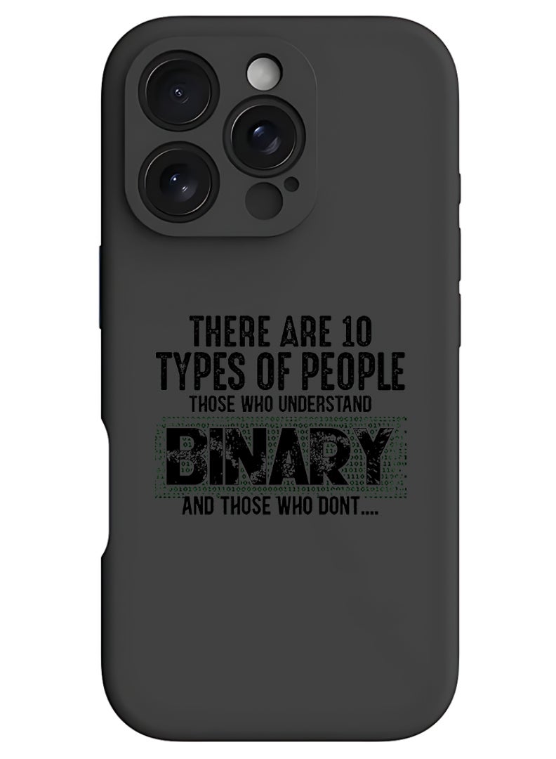 Theodor iPhone 16 Pro Max Black Protective Slim Fit Case Liquid Silicone Cover with Full Body Protection Anti-Scratch Shockproof Case For iPhone - Binary Black - Image 1