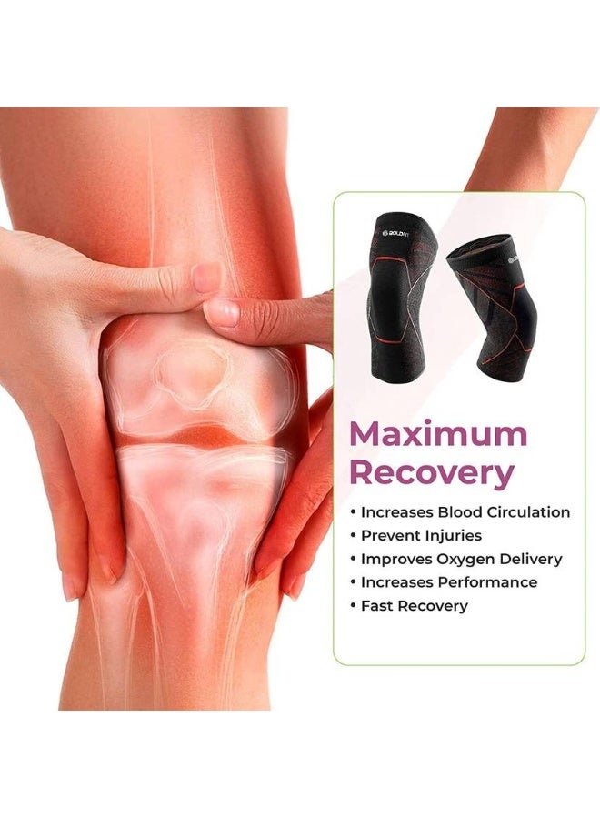 BOLDFIT BOLDFIT Knee Support Cap Sleeves Pair For Sports, Pain Relief For Men And Women (Small) Knee Support  - Image 3