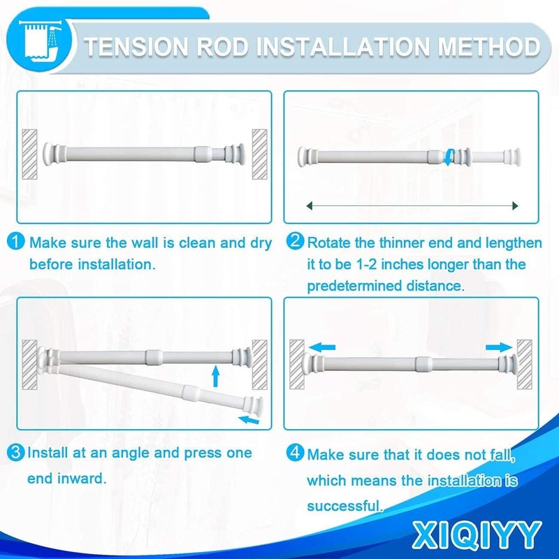 XIQIYY Small Tension Rods 16 to 28 inch ,Adjustable Shower Spring Tension Rod Short for Windows,Closet,Curtain,Doorway,Upgrade Diameter 1 inch,White - Image 4