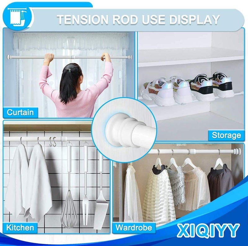 XIQIYY Small Tension Rods 16 to 28 inch ,Adjustable Shower Spring Tension Rod Short for Windows,Closet,Curtain,Doorway,Upgrade Diameter 1 inch,White - Image 5