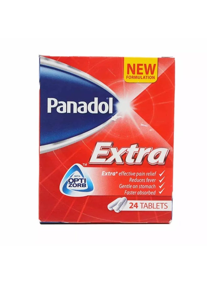 Panadol Extra with Optizorb for Fast Pain Relief for Headaches, Toothaches & Period Pain- 24 Tablets - Image 1