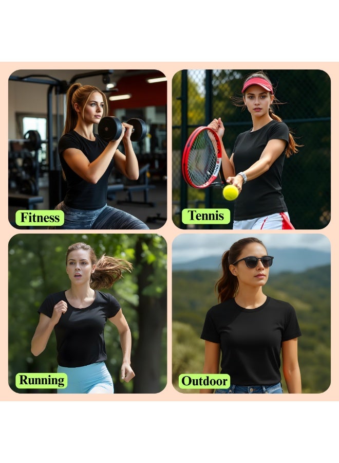 PRINTSHOP4ME Pack Of 5 Women's Round Neck T-Shirts | Short Sleeve | Cotton Tees | Comfortable Casual Wear For Daily Use, Gym - Image 2