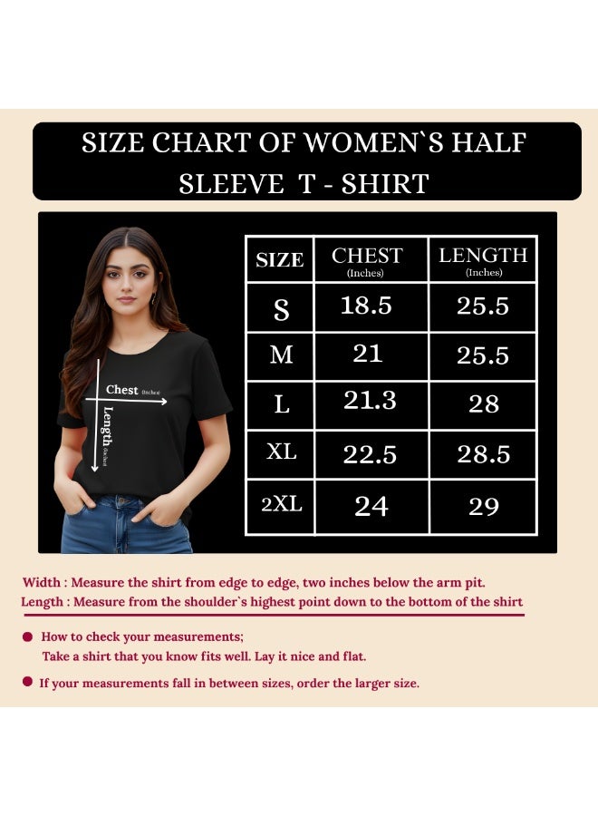 PRINTSHOP4ME Pack Of 5 Women's Round Neck T-Shirts | Short Sleeve | Cotton Tees | Comfortable Casual Wear For Daily Use, Gym - Image 3