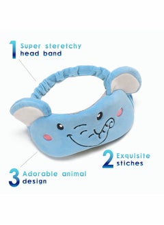 SYOSI Travel Pillow for Kids and Adults Cute Animal Memory Foam Neck Pillow with Soft Fleece Cover and Eye Mask Set Airplane Pillow Travel Kit with Drawstring Organizer Bag Machine Washable (Elephant)  - Image 4