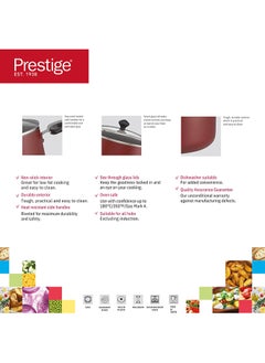 Prestige طقم أواني الطهي غير اللاصقة 9 قطع من بريستيج | طقم قدور ومقالي للمطبخ | الألومنيوم غير اللاصق | PR22430 - أحمر  - Image 3