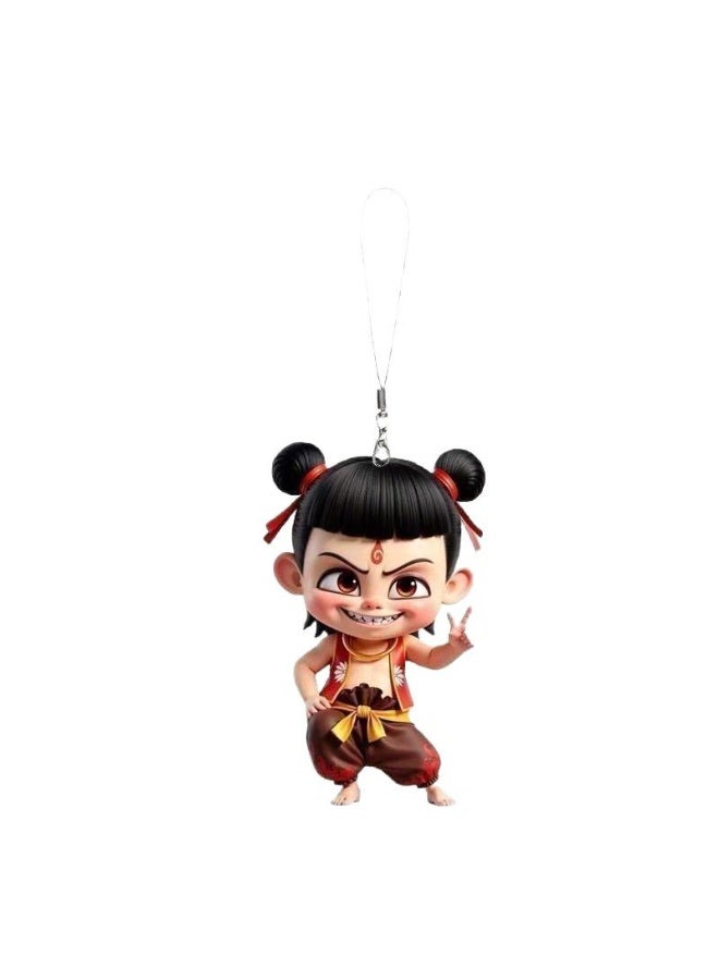 KUYING Nezha 2 Magic Boy Roaming Sea Lotus Cake CP Mobile Chain Pendant 4-Piece Set  - Image 2