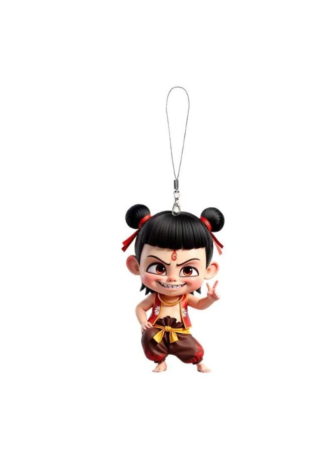 KUYING Nezha 2 Magic Boy Roaming Sea Lotus Cake CP Mobile Chain Pendant 4-Piece Set  - Image 3