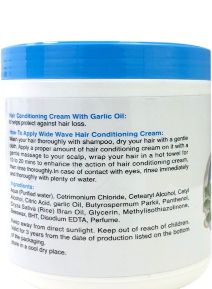 وايد ويف ماسك بلسم الشعر بزيت الثوم ٩٠٠ جرام – ترميم عميق وتقوية فائقة للشعر الضعيف - Image 2