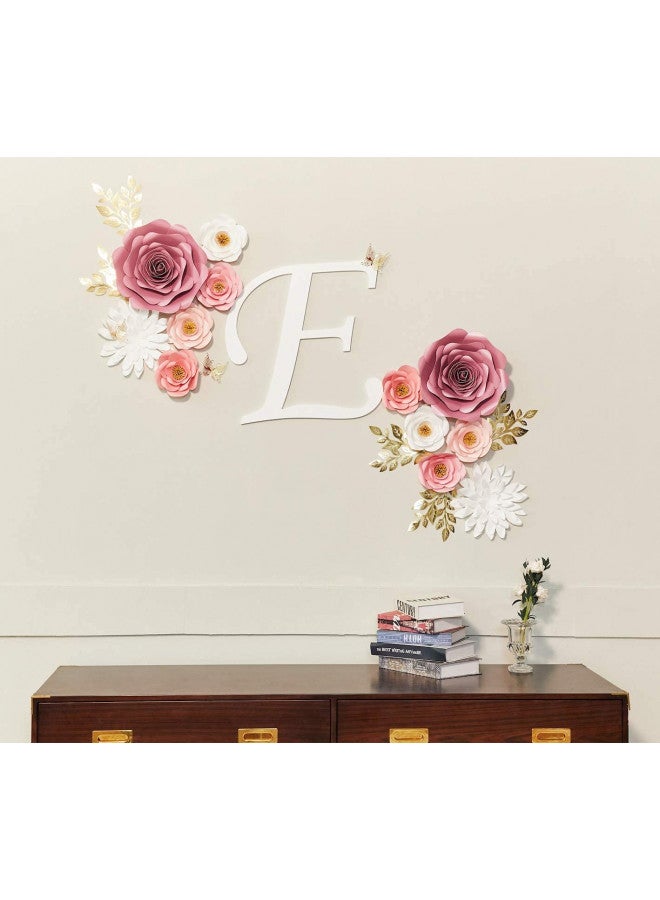 Pardecor Large Paper Flowers Decorations for Wall, Artificial 3D Flower Wall Decor with Gold Butterfly Sticker for Baby Girl Nursery Room, Pink Roses Spring Garden Tea Party Bulletin Board Decoration - Image 4