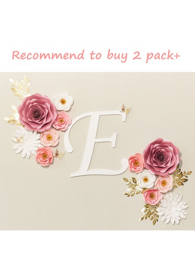 Pardecor Large Paper Flowers Decorations for Wall, Artificial 3D Flower Wall Decor with Gold Butterfly Sticker for Baby Girl Nursery Room, Pink Roses Spring Garden Tea Party Bulletin Board Decoration - Image 2