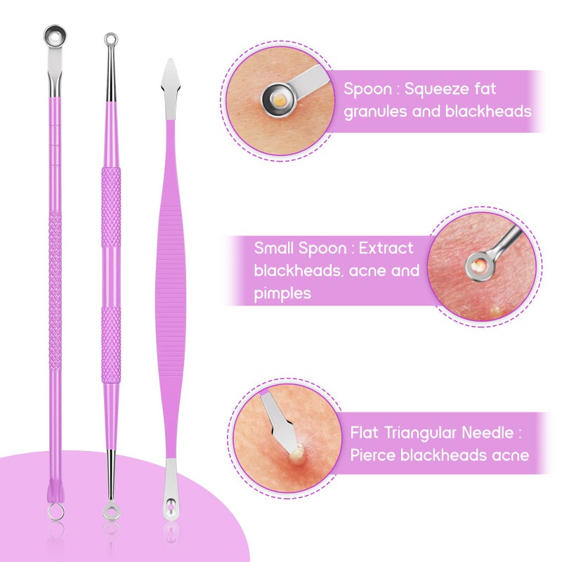 MORGLES Blackhead Remover Tools, 15 Pcs Pimple Popper Tool Kit Comedone Pimple Extractor for Blackhead Blemish Zit Removing with Metal Case 2024 Latest - Image 5