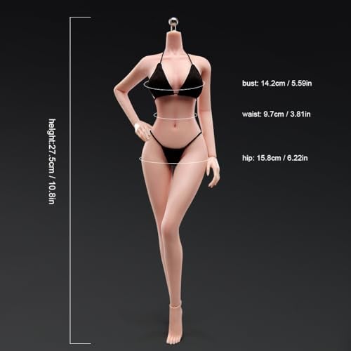 RoofWorld 16 Scale Make Up Female Body with Clothes Super Flexible Joints Miniature Action Figure Seamless Body Large Breast for Hobby Collection 240101T Normal Skin - Image 5