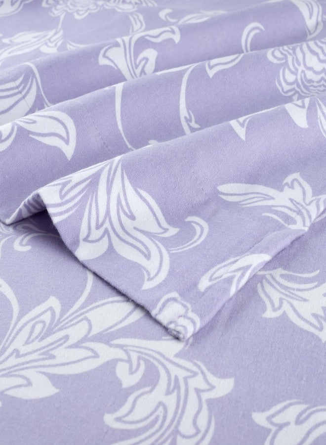 Pointehaven 180 GSM Brushed Cotton Flannel Sheet Sets (Lilac Bloom, Twin XL) - Image 3