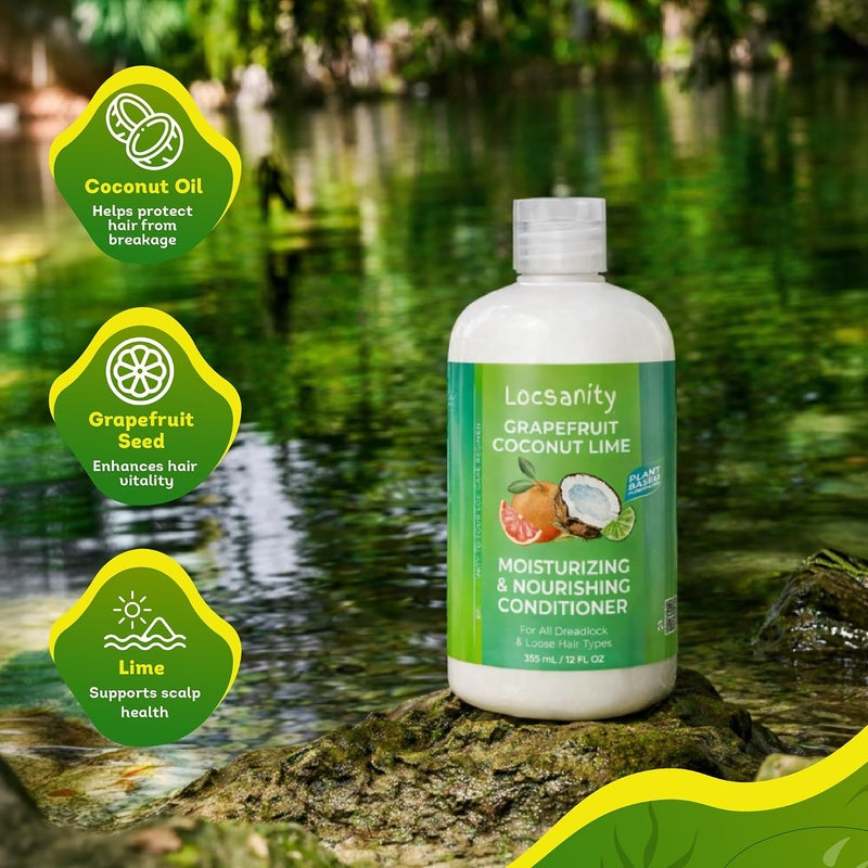 Locsanity 2in1 Grapefruit Coconut & Lime Dreadlocks Conditioner  16 Oz  Moisturizing & Strengthening  Conditioner For Dreadlocks Curls & Bundles  Ideal For Mature Dreadlocks - Image 2