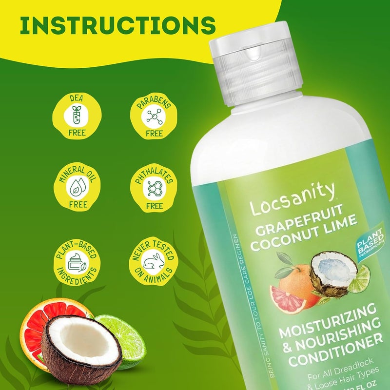 Locsanity 2in1 Grapefruit Coconut & Lime Dreadlocks Conditioner  16 Oz  Moisturizing & Strengthening  Conditioner For Dreadlocks Curls & Bundles  Ideal For Mature Dreadlocks - Image 3