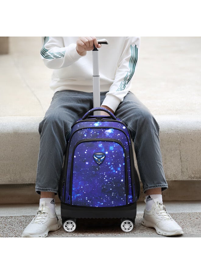 Ninth Castle The Ninth Castle Elementary School Student Trolley Backpack For Boys And Girls, Large Capacity, Suitable For Middle School Students, Can Be Carried Or Pulled, Water-resistant Backpack - Image 1