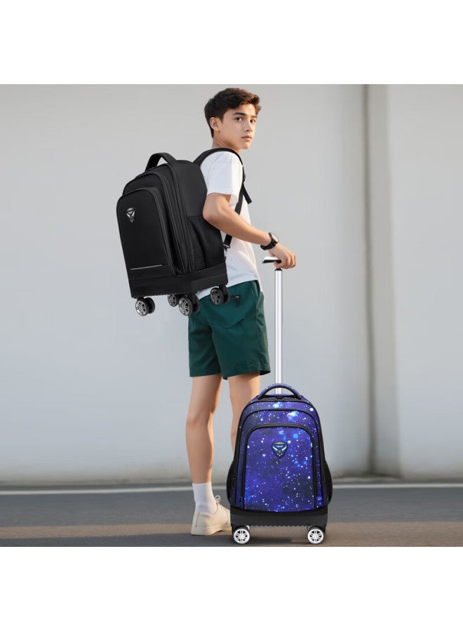 Ninth Castle The Ninth Castle Elementary School Student Trolley Backpack For Boys And Girls, Large Capacity, Suitable For Middle School Students, Can Be Carried Or Pulled, Water-resistant Backpack - Image 2