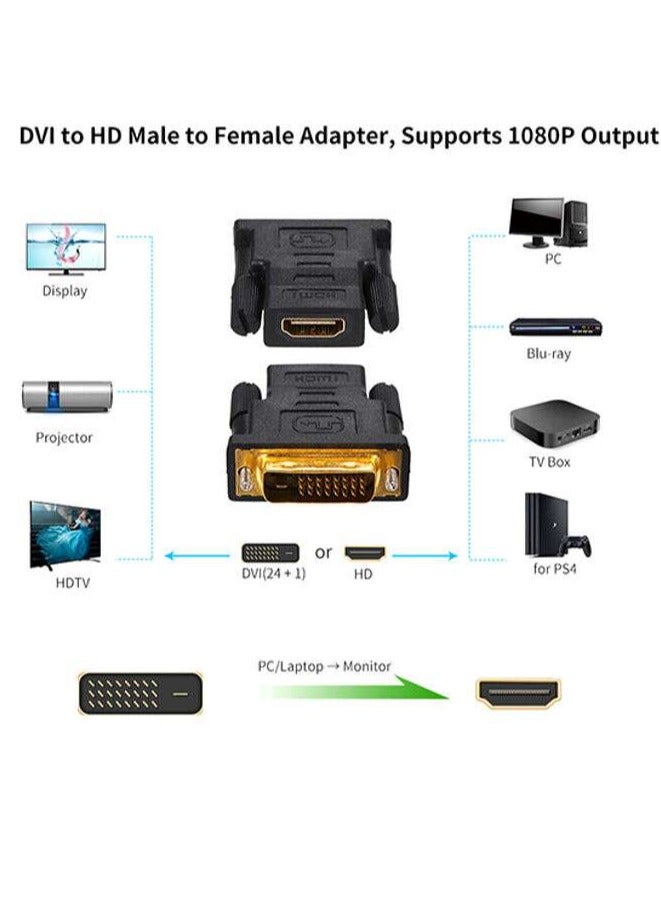 DVI-D To DVI-D 24+1 Pin Male To HD Female Converter Adapter - Image 2