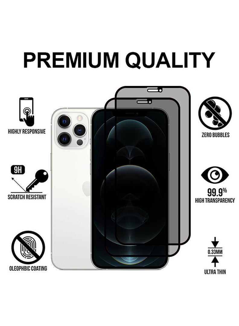 Theodor Pack of 2 Tempered Glass Screen Protector With 9H hardness For IPHONE 12 PRO MAX Privacy - Image 2