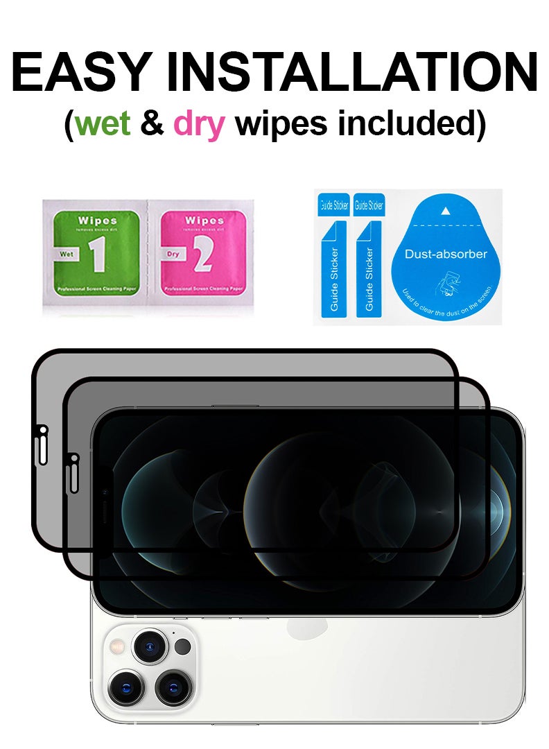 Theodor Pack of 2 Tempered Glass Screen Protector With 9H hardness For IPHONE 12 PRO MAX Privacy - Image 3