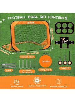 Jubilin Football Goal, 4 Modes Pop Up Football Goals for Kids, Foldable and Portable Soccer Goal net with Carry Bag, Football Training Equipment for Indoor, Outdoor, Gifts for Boys  - Image 2