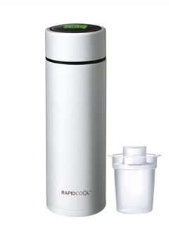 Nuby RapidCool Portable Baby Bottle Maker - BPA-Free Baby Formula Maker - Includes Milk Powder Dispenser and Digital Lid - Ideal for Travel Bottles and Night Feeds - Stainless Steel  - Image 1