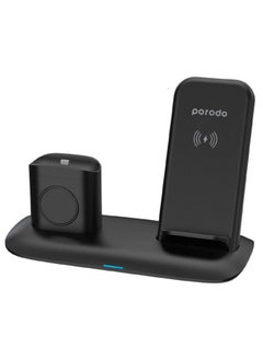 4-in-1 Charging Hub, Wireless Charging Station, Fast Wireless Charger Compatible for Airpods 1/2/3 and Airpods Pro - Black