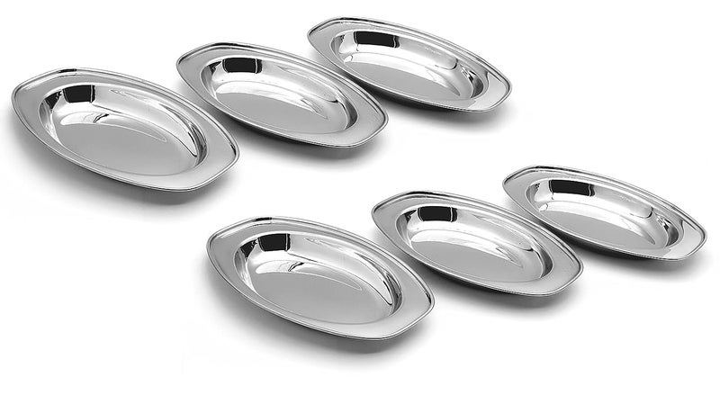 SVE SIDDHI VINAYAK ENTERPRISES Siddhi Stainless Steel Serving Plate Oval Plate Subzi Plate Rice Plate Dahi Plate Chat Plate Set of 2 - Image 3