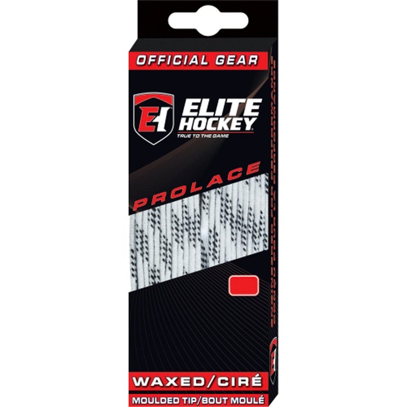 Elite Elite Hockey Prolace Waxed Hockey Laces (White, 108")  - Image 1