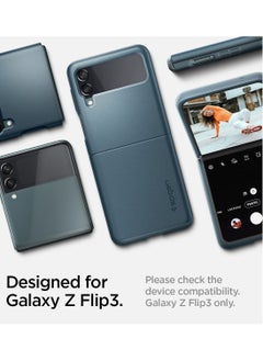 Spigen Thin Fit Case Cover for Galaxy Z Flip 3 5G (2021) - Shiny Green  - Image 3