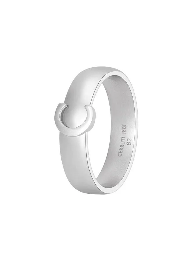 CERRUTI 1881 Luigi Silver Stainless Steel Ring for Men 62mm