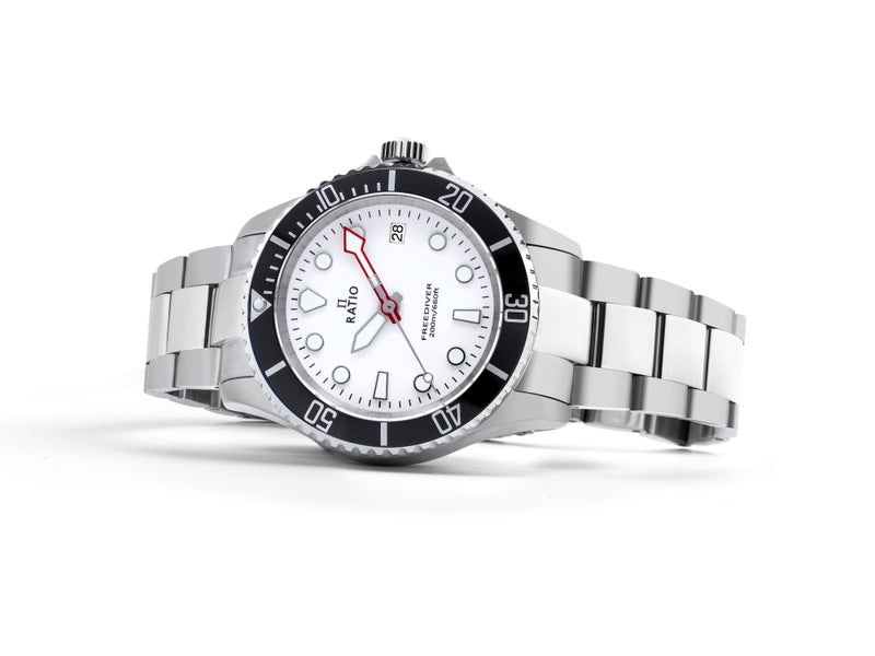 Ratio FreeDiver White Dial Quartz Diver's 200M Men's Watch RTF037 - Image 5