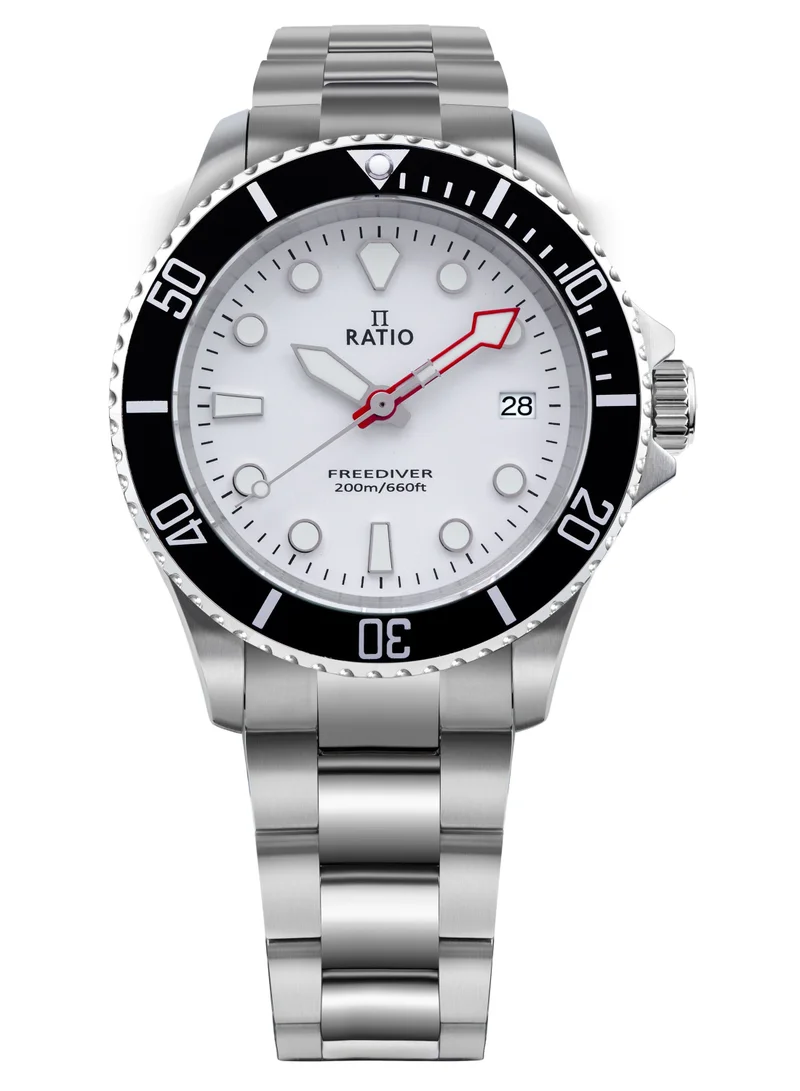 Ratio FreeDiver White Dial Quartz Diver's 200M Men's Watch RTF037