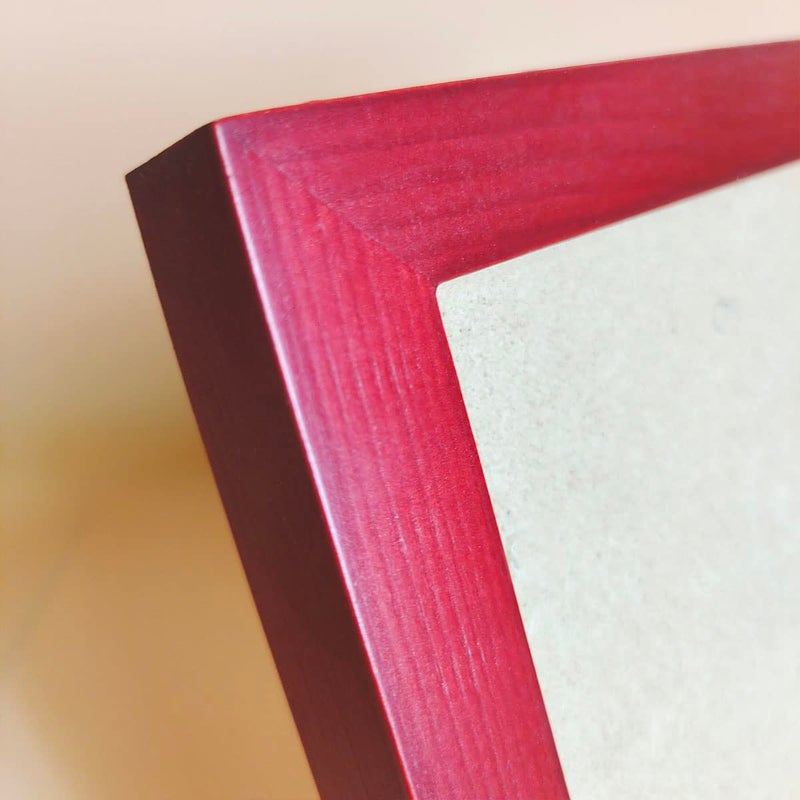 KELE MODEL 5x7 Picture Frames RED Solid Wood Frame  Plastic Panel (Film Needs to be Removed) Table or Wall.Front Window Opening 4.5x6.5 inch. - Image 5