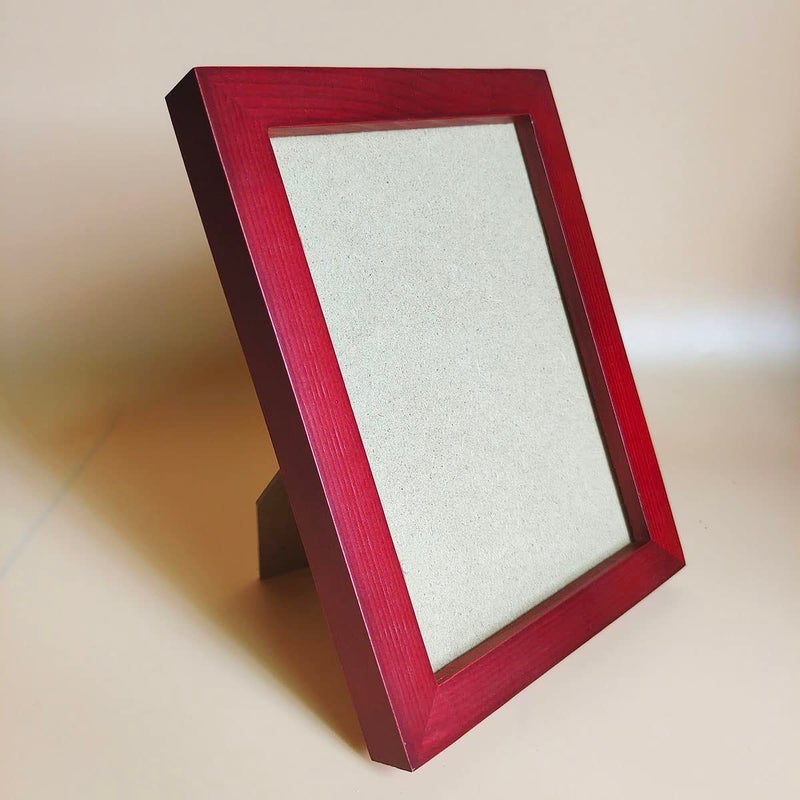 KELE MODEL 5x7 Picture Frames RED Solid Wood Frame  Plastic Panel (Film Needs to be Removed) Table or Wall.Front Window Opening 4.5x6.5 inch. - Image 3